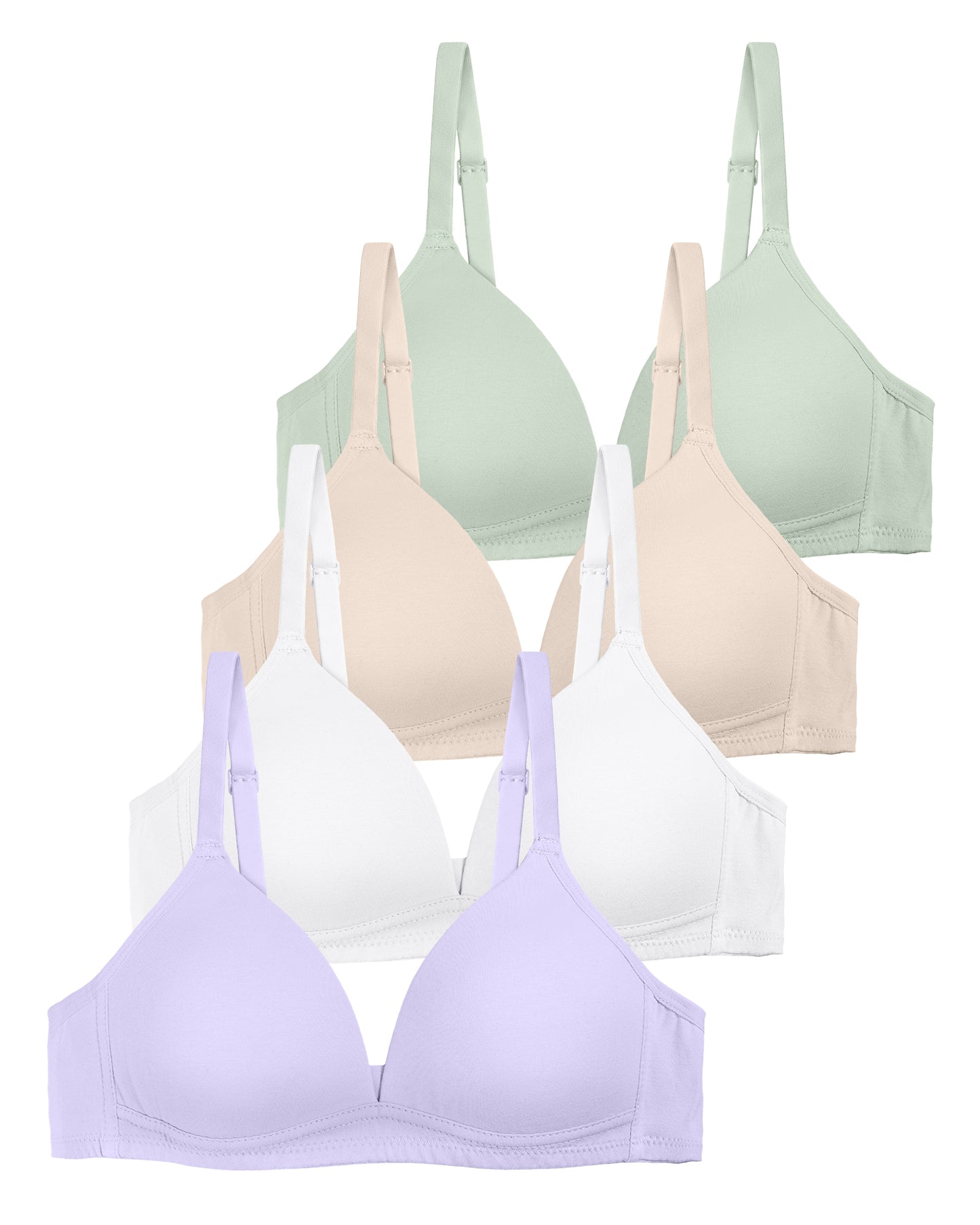 4 PACK Soft Padded Cotton Wireless Training Bra