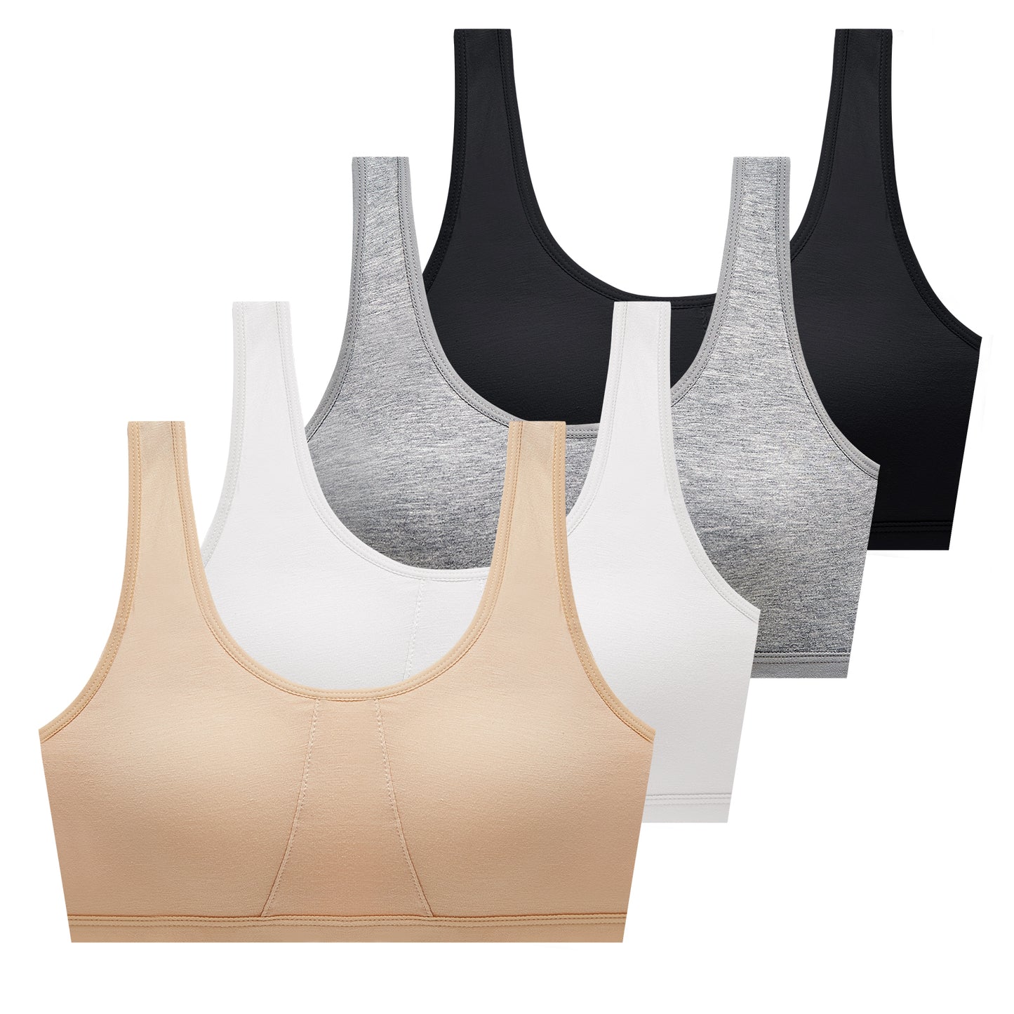 4 PACK Cotton Sport Tank Bralette