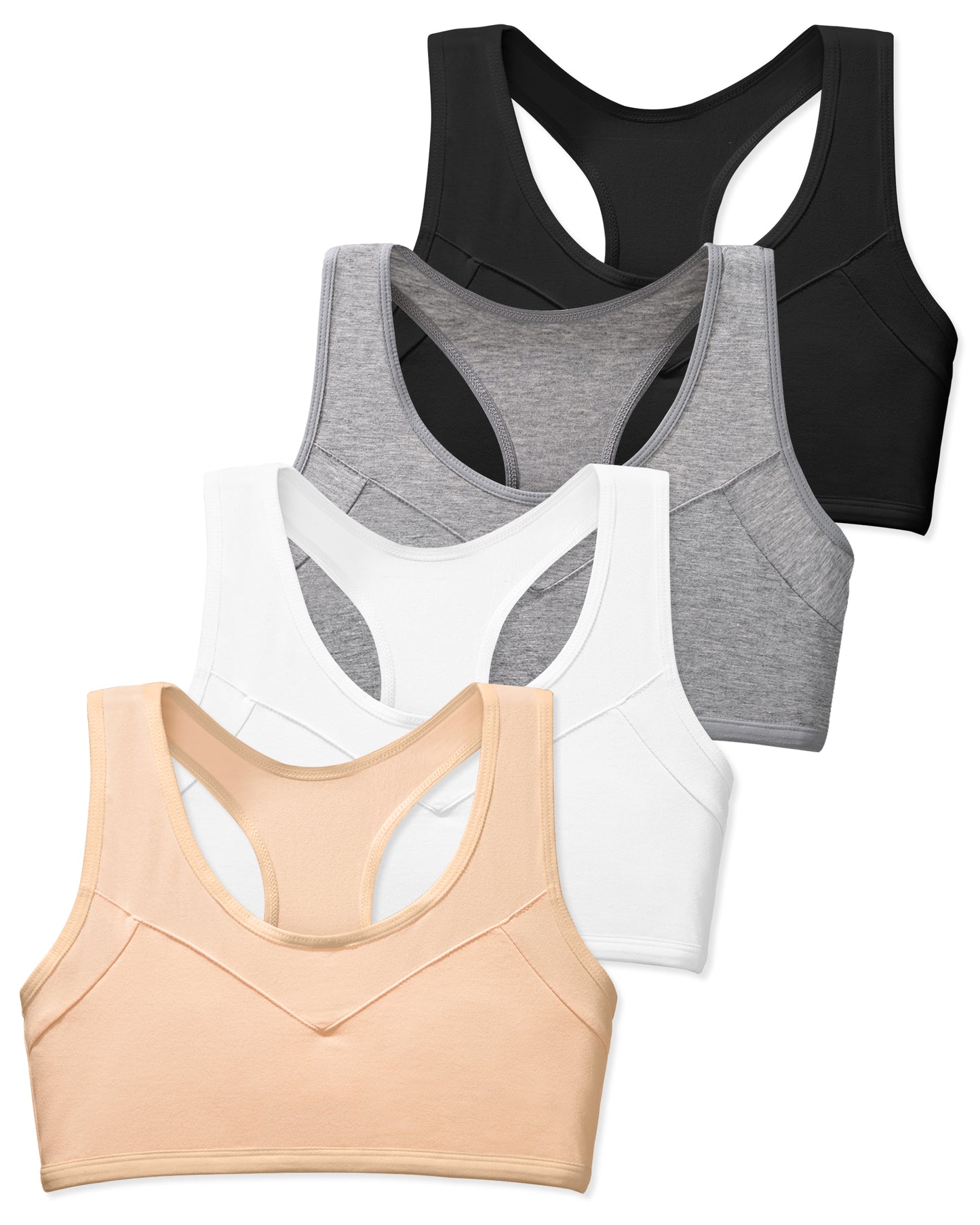 4 PACK Small Vest Wireless Racerback Sports Bra
