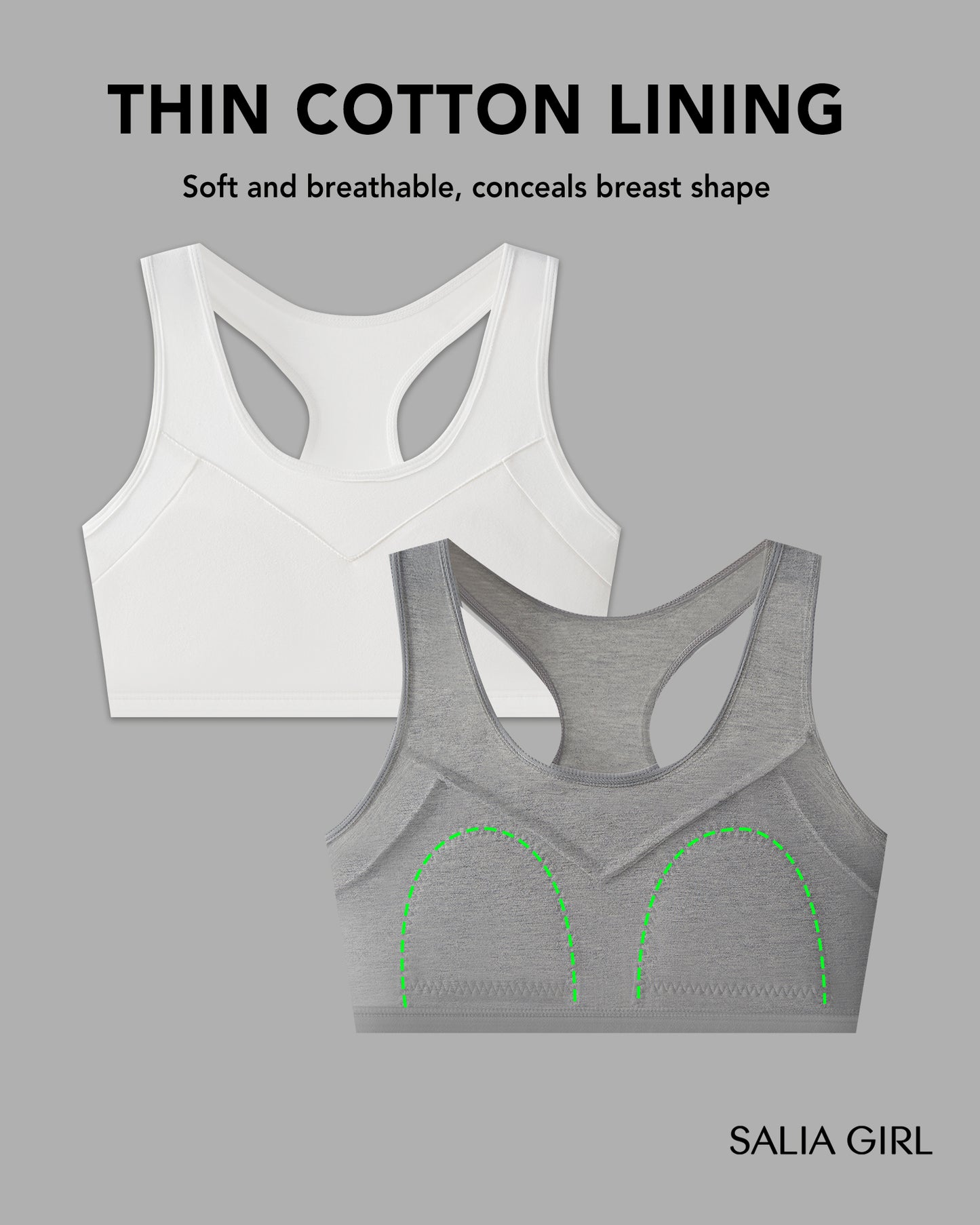 4 PACK Small Vest Wireless Racerback Sports Bra
