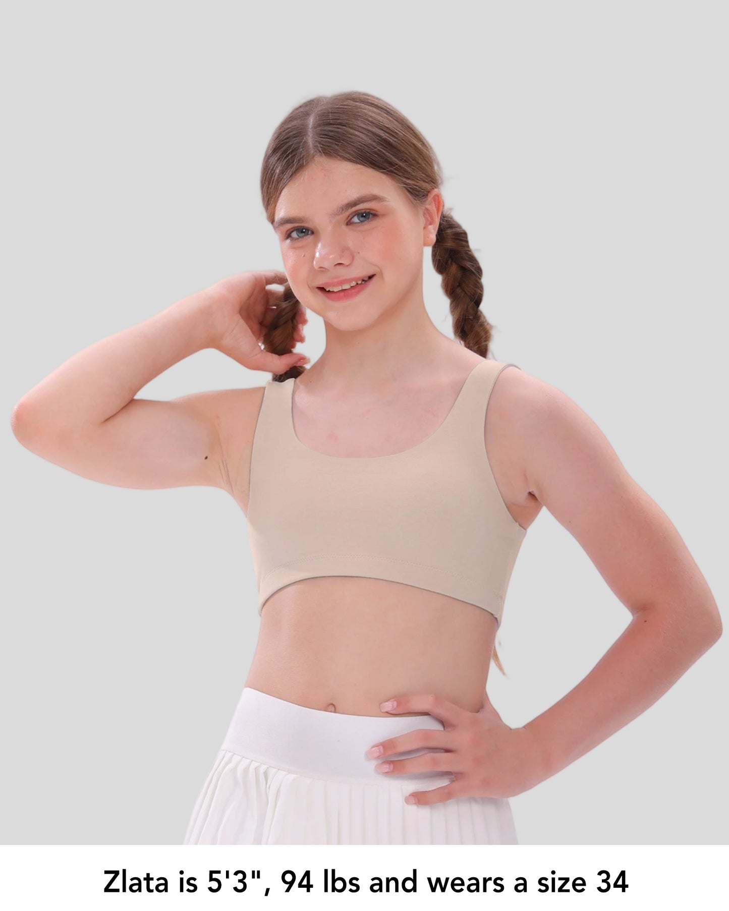 4/2 PACK Soft Cotton Shaping Training Bra Scoopneck Elastic
