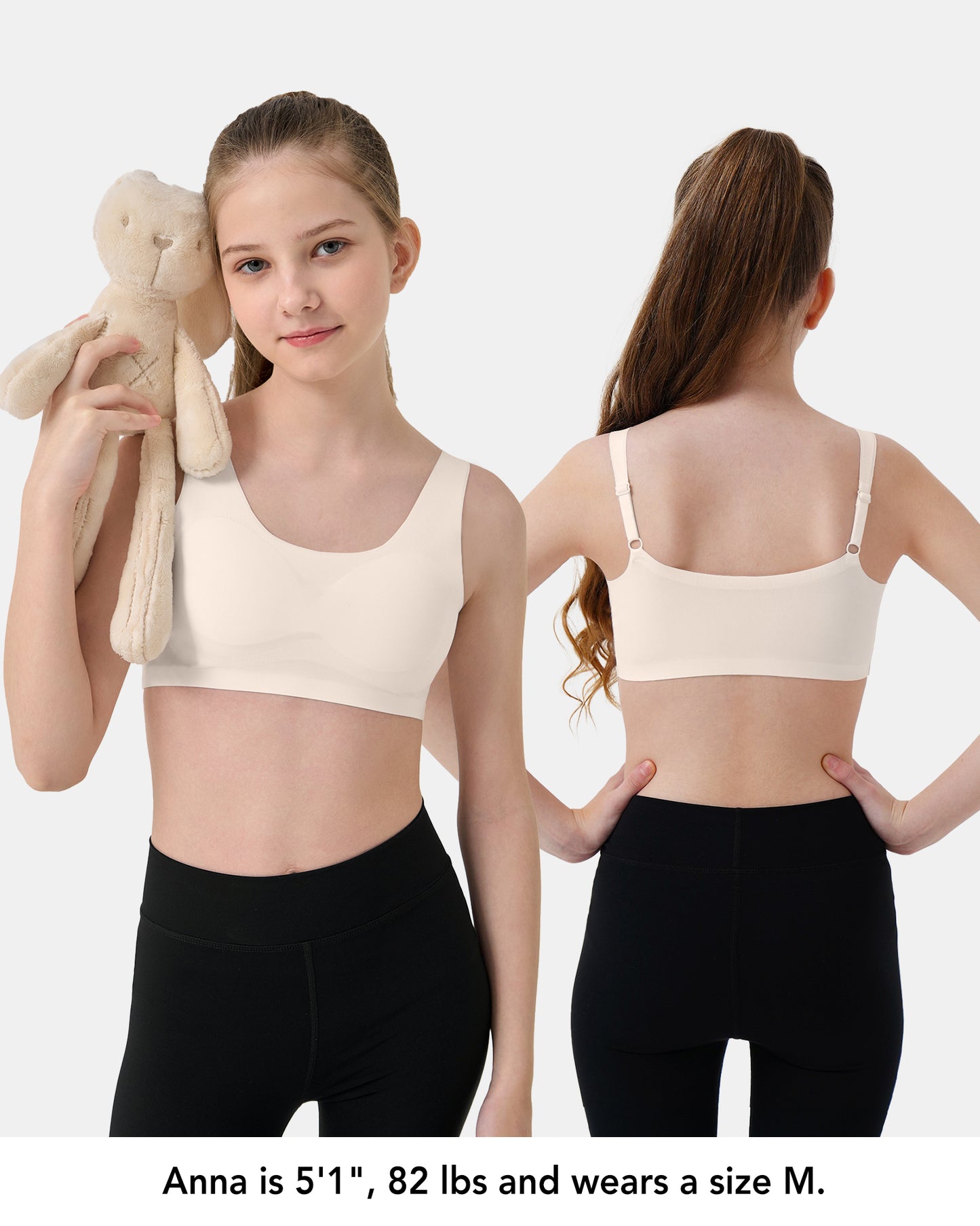 4 PACK Seamless Tween Sports Training Bra with Removable Pads