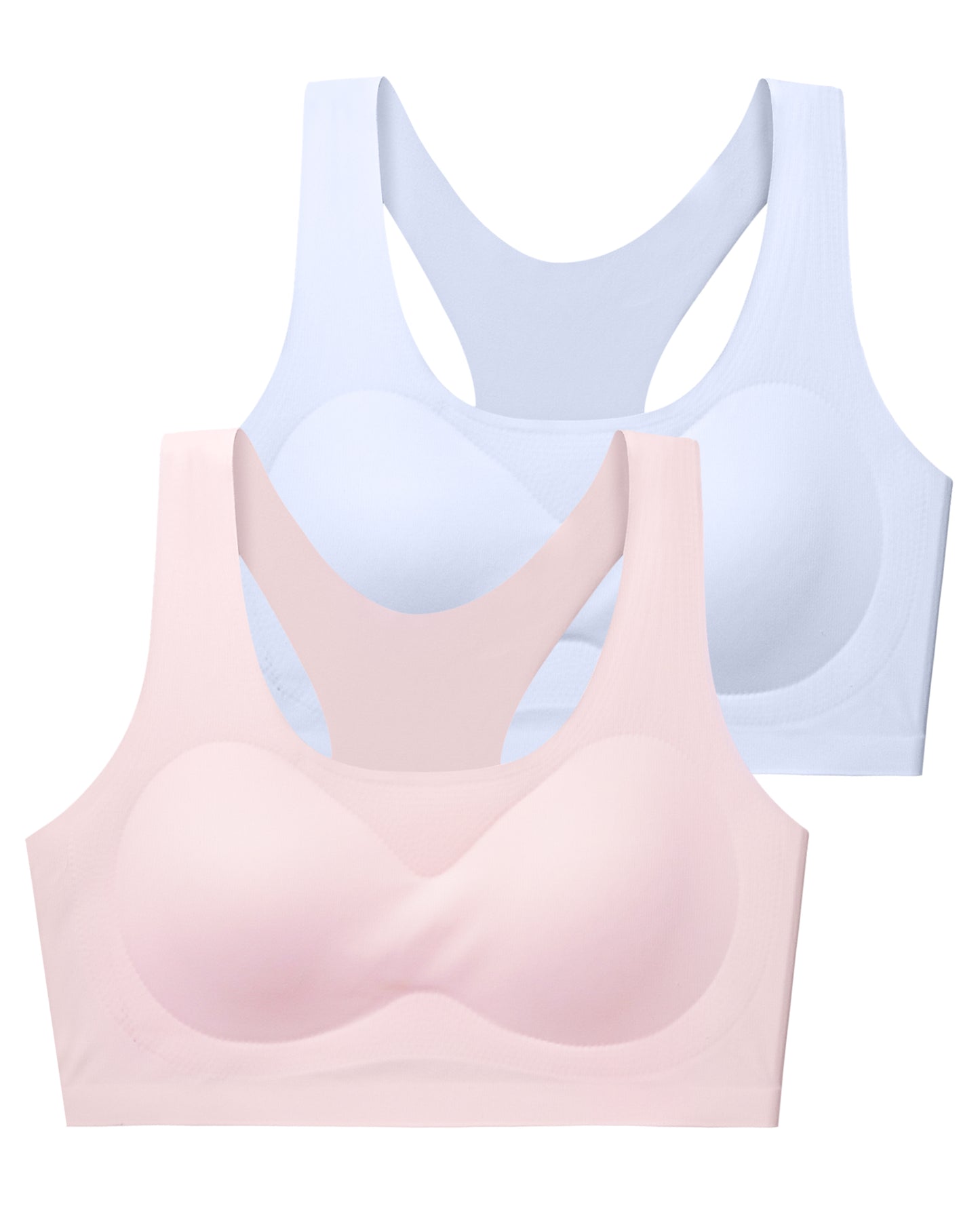 4/2 PACK Racerback Seamless Design with Removable Soft Padding Bras