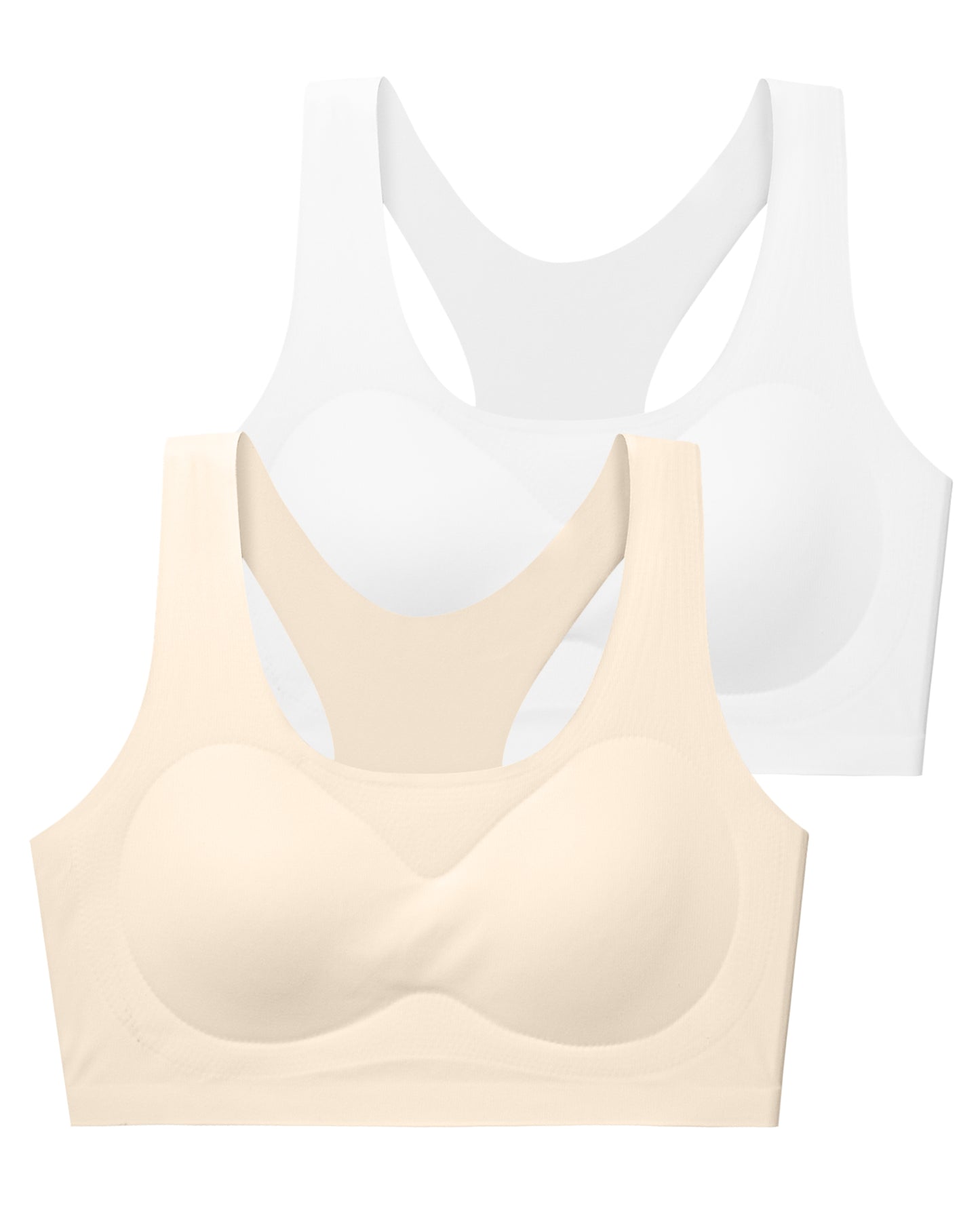 4/2 PACK Racerback Seamless Design with Removable Soft Padding Bras