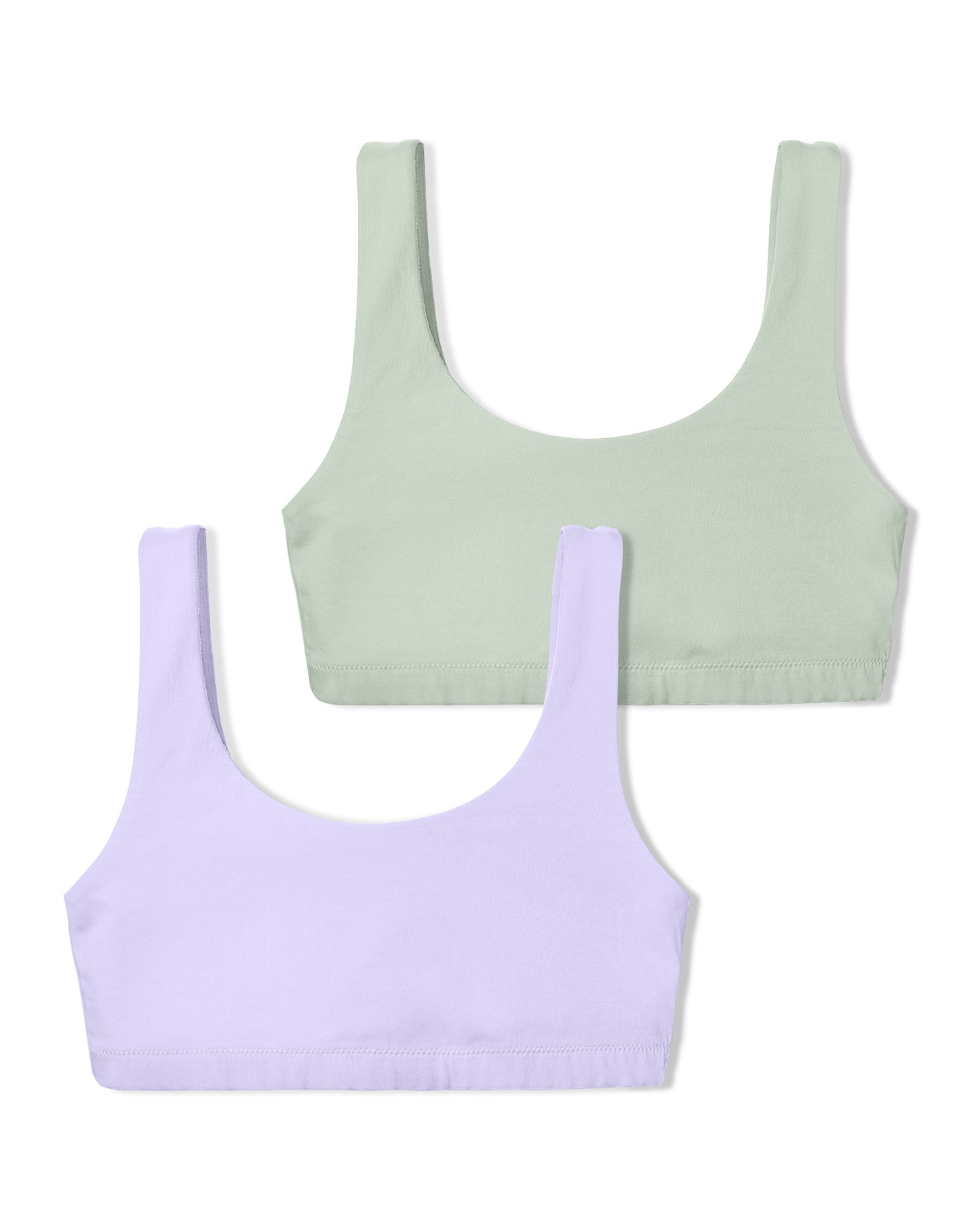 4/2 PACK Soft Cotton Shaping Training Bra Scoopneck Elastic