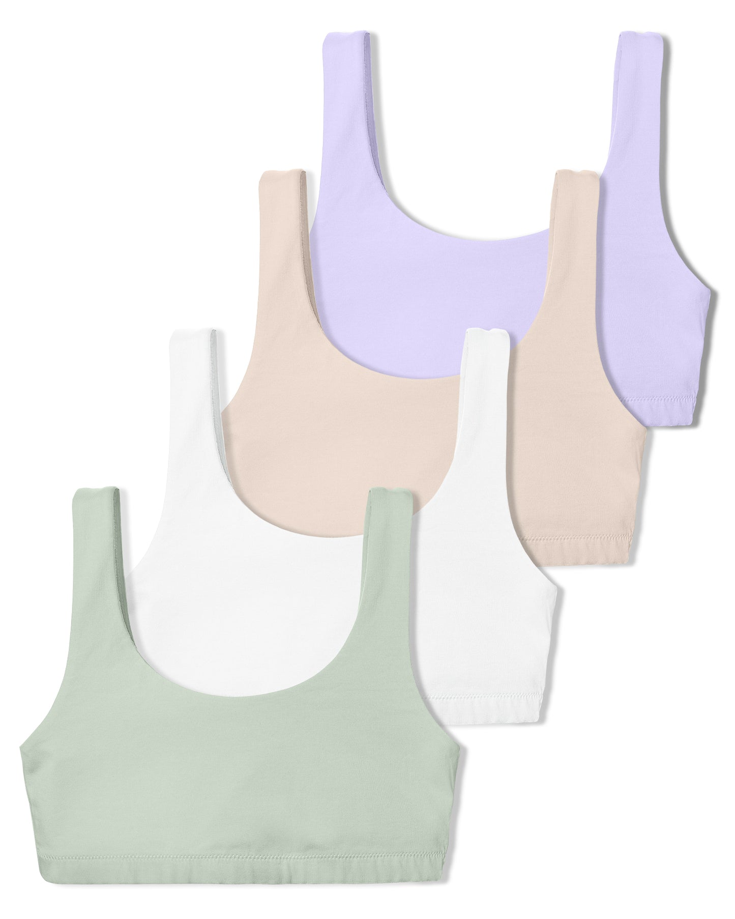 4/2 PACK Soft Cotton Shaping Training Bra Scoopneck Elastic